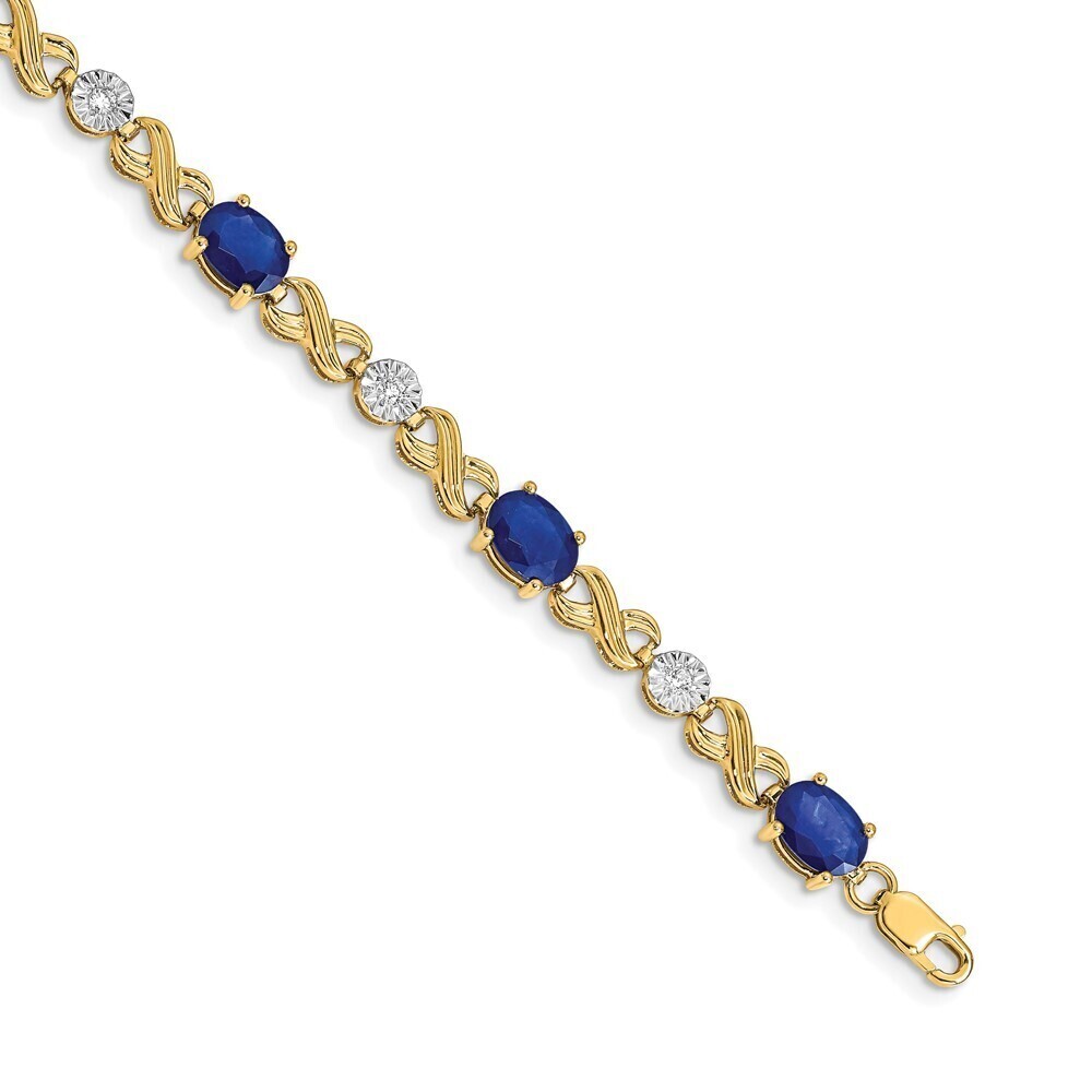 Kazi Luxury 14k Diamond and Sapphire Infinity Bracelet